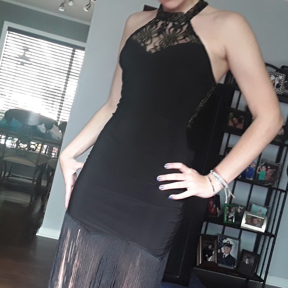 *NWT!* BLACK & GOLD FLAPPER DRESS - Picture 10 of 11